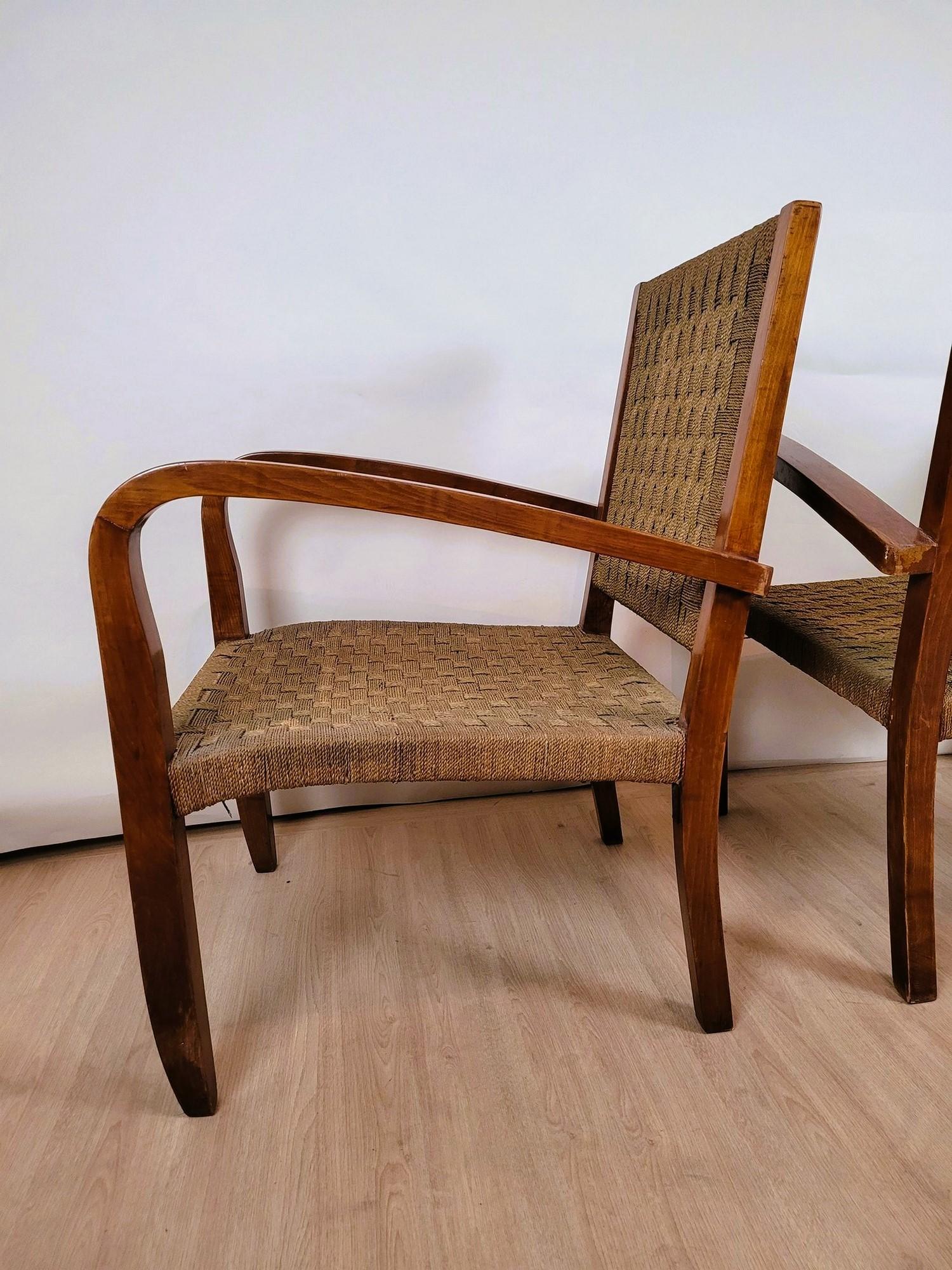 Pair Of Bauhaus Armchairs, Attr To E Dieckmann, Early 20th Century For Sale 2
