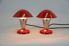 Pair of Bauhaus Bedside Lamps with Flexible Shade, 1930s, Restored