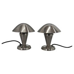 Pair of Bauhaus Bedside Lamps with Flexible Shade, 1930s, Restored