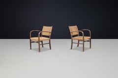 Pair of Bauhaus Beechwood & Rope Armchairs by Erich Dieckmann, Germany, 1930s