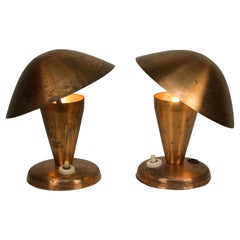 Pair of Bauhaus Brass Table Lamps, 1930s
