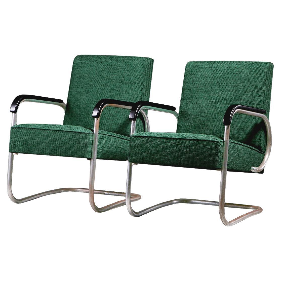 Pair of Bauhaus Cantilever Armchairs Model EK32 by Hynek Gottwald, 1935