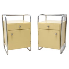 Pair of Bauhaus Chrome Bedside Tables, 1930’s, Czechoslovakia