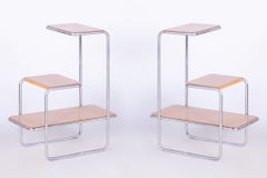 Pair of Bauhaus Étagères by Robert Slezák and Arnošt Beck, Birch Wood, 1930s