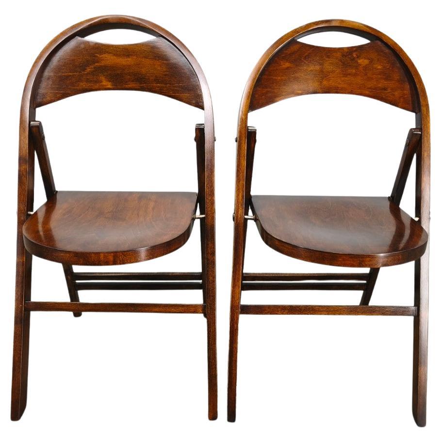 Pareja de sillas plegables Bauhaus B751 de Ligna, Checoslovaquia Años 30 en venta