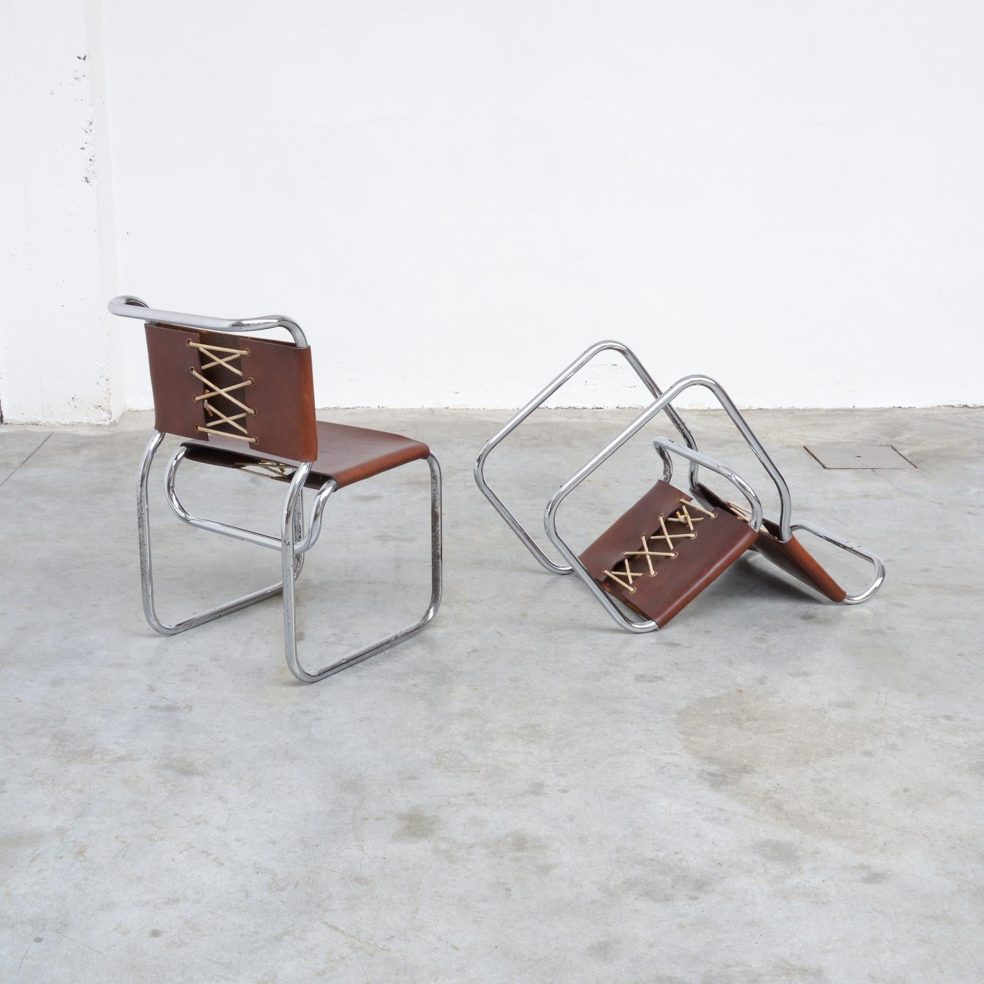 Pair of Bauhaus Inspired Tubular Chairs 9