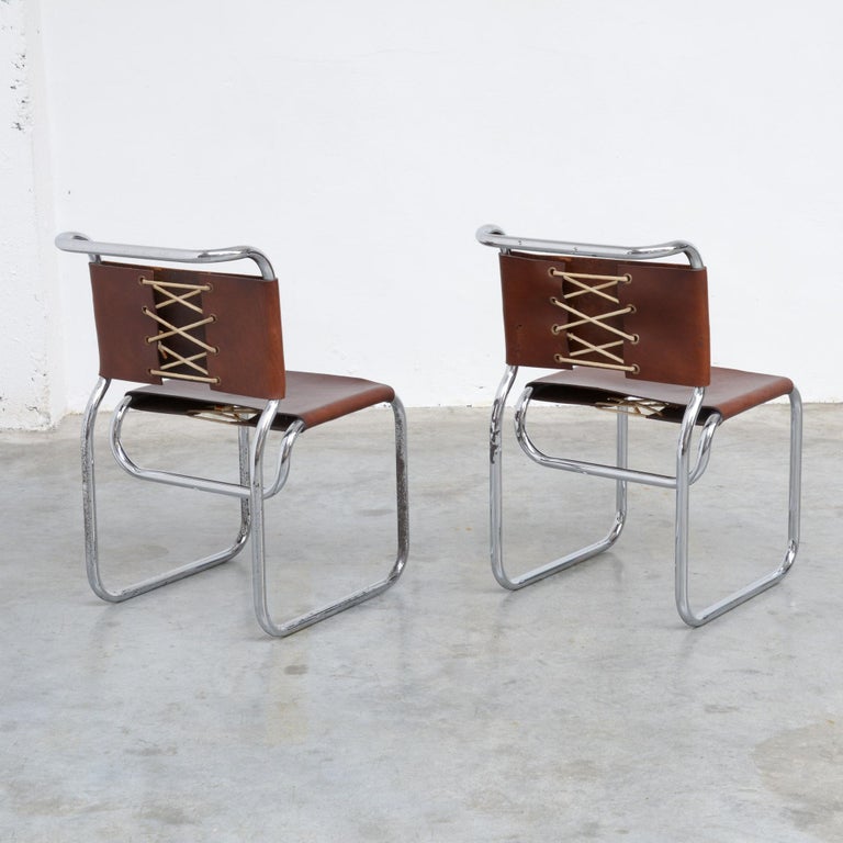 Pair of Bauhaus Inspired Tubular Chairs at 1stDibs