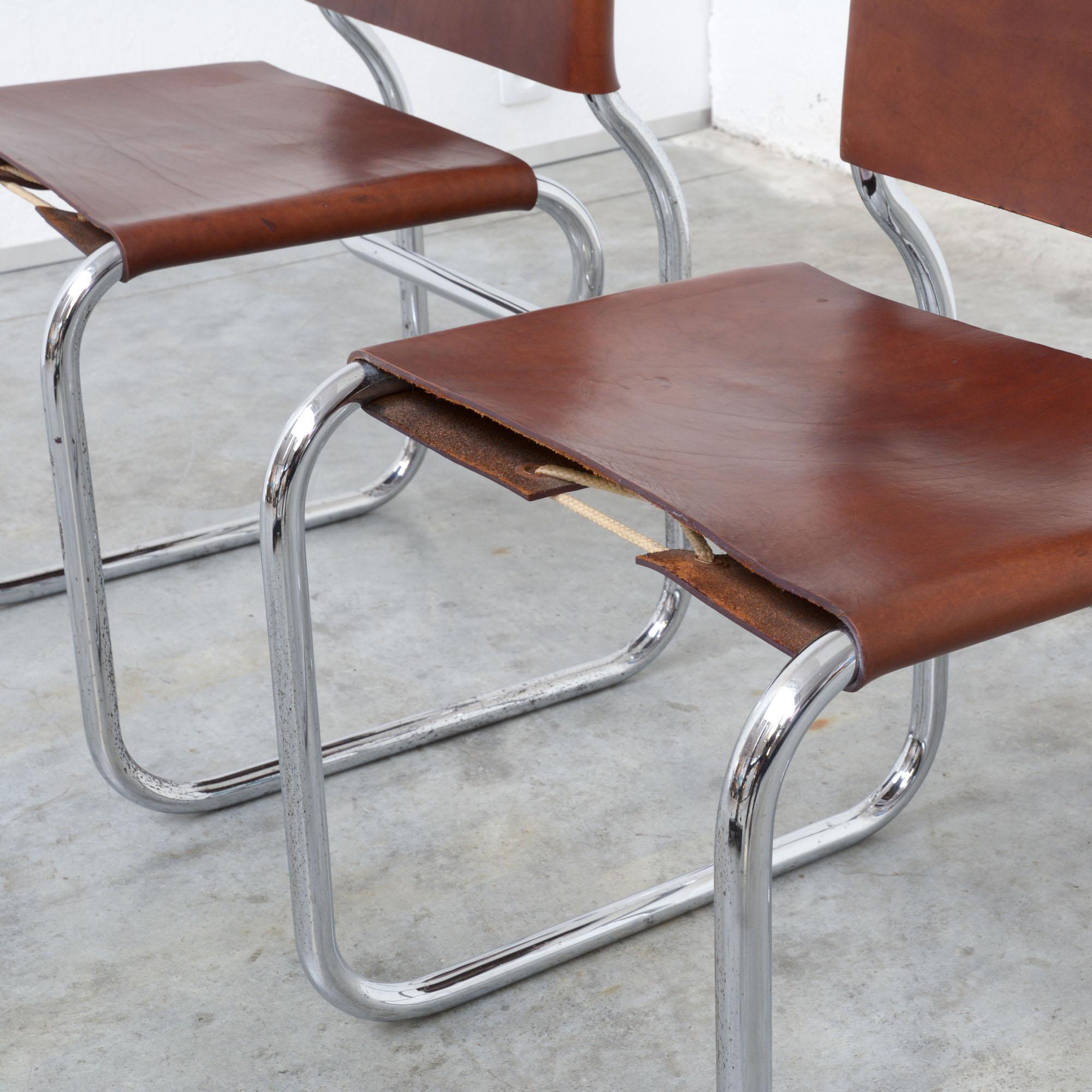 Pair of Bauhaus Inspired Tubular Chairs 2