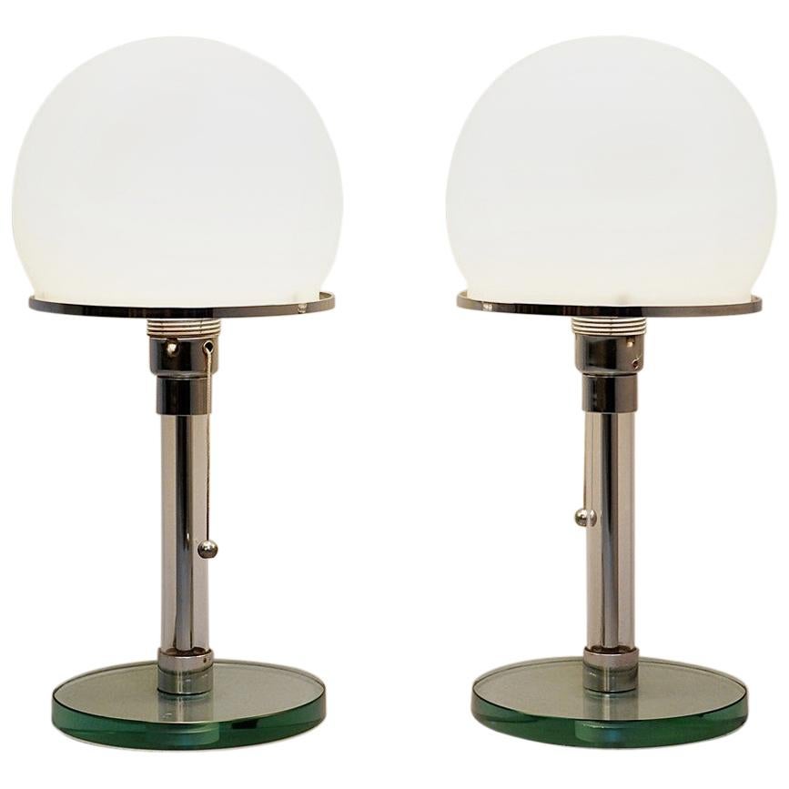 Pair of Bauhaus Lamps by William Wagenfeld and Carl Jakob Jucker