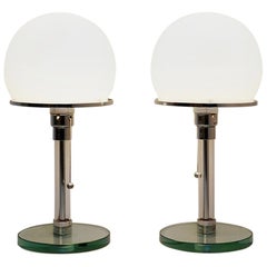 Pair of Bauhaus Lamps by William Wagenfeld and Carl Jakob Jucker