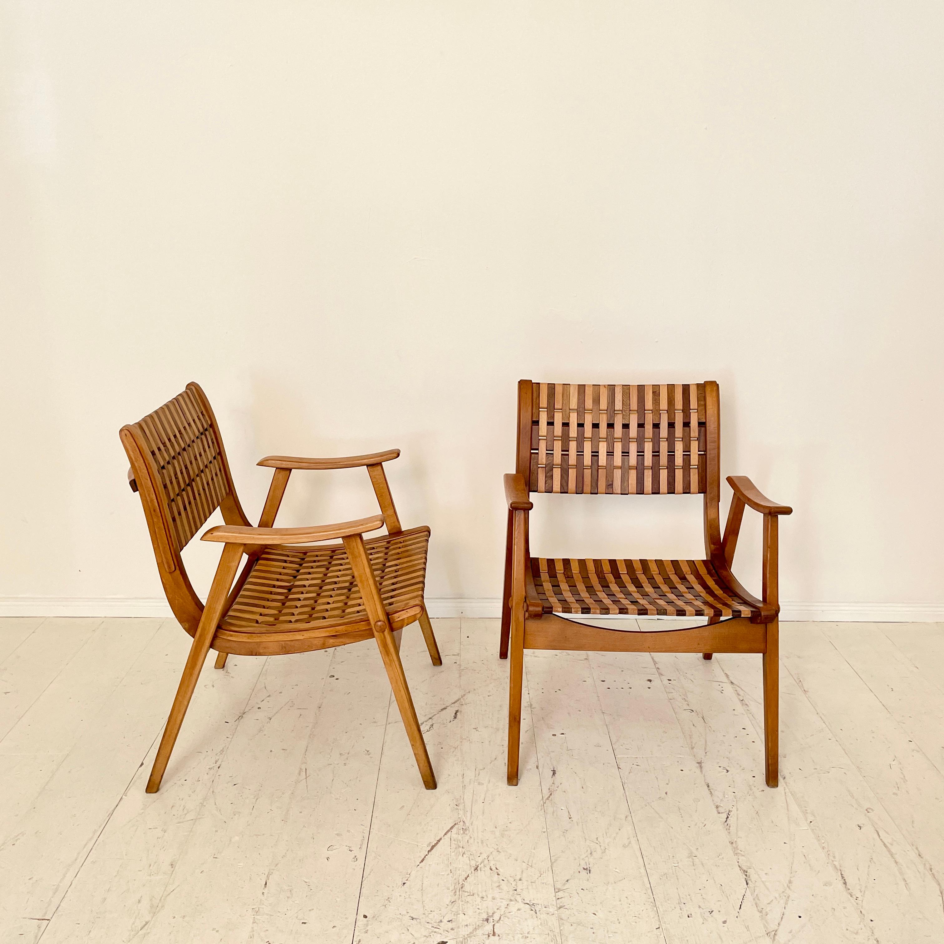 Pair of Bauhaus Lounge Chairs by Erich Dieckmann for Gelenka in Beechwood, 1930s 6
