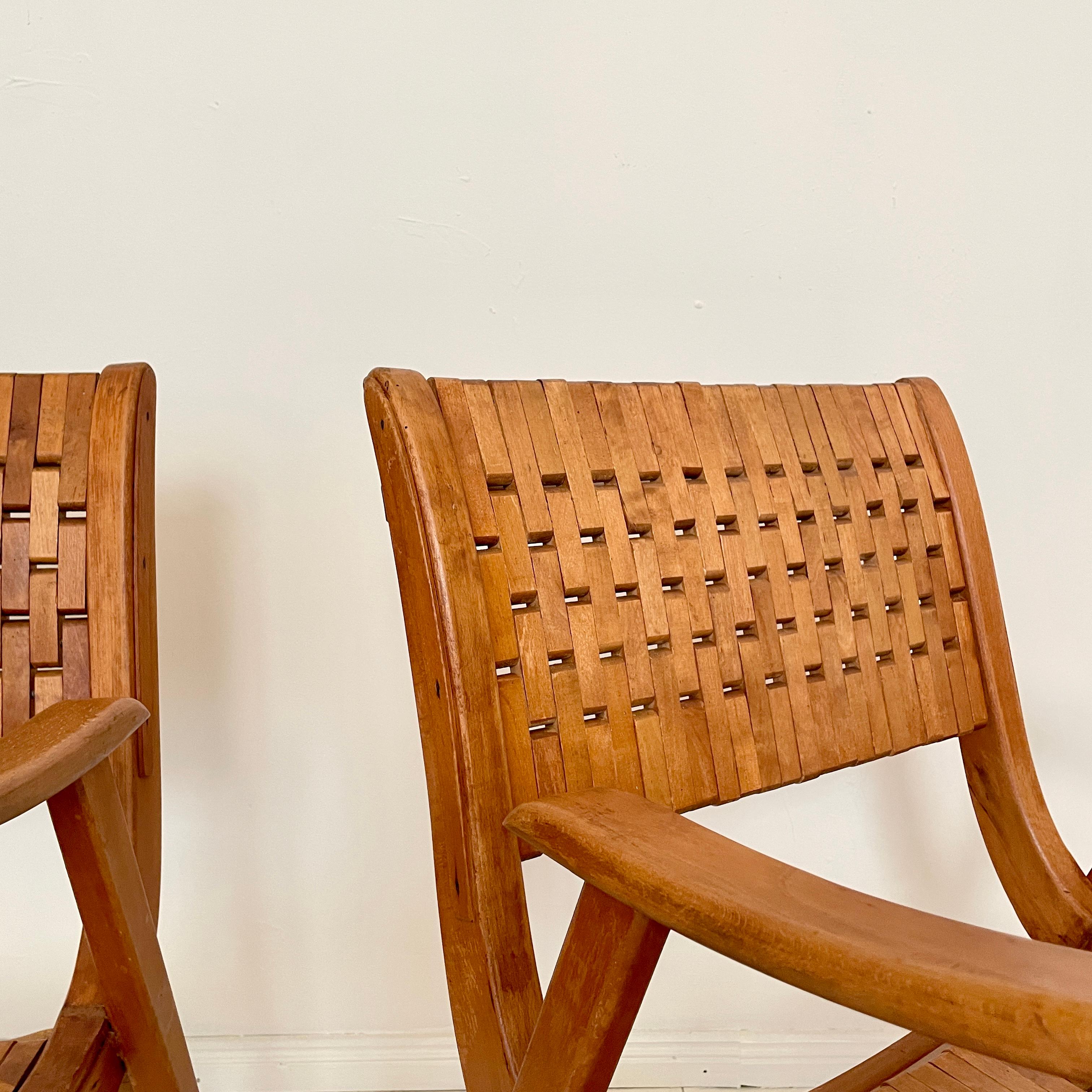 Pair of Bauhaus Lounge Chairs by Erich Dieckmann for Gelenka in Beechwood, 1930s 7
