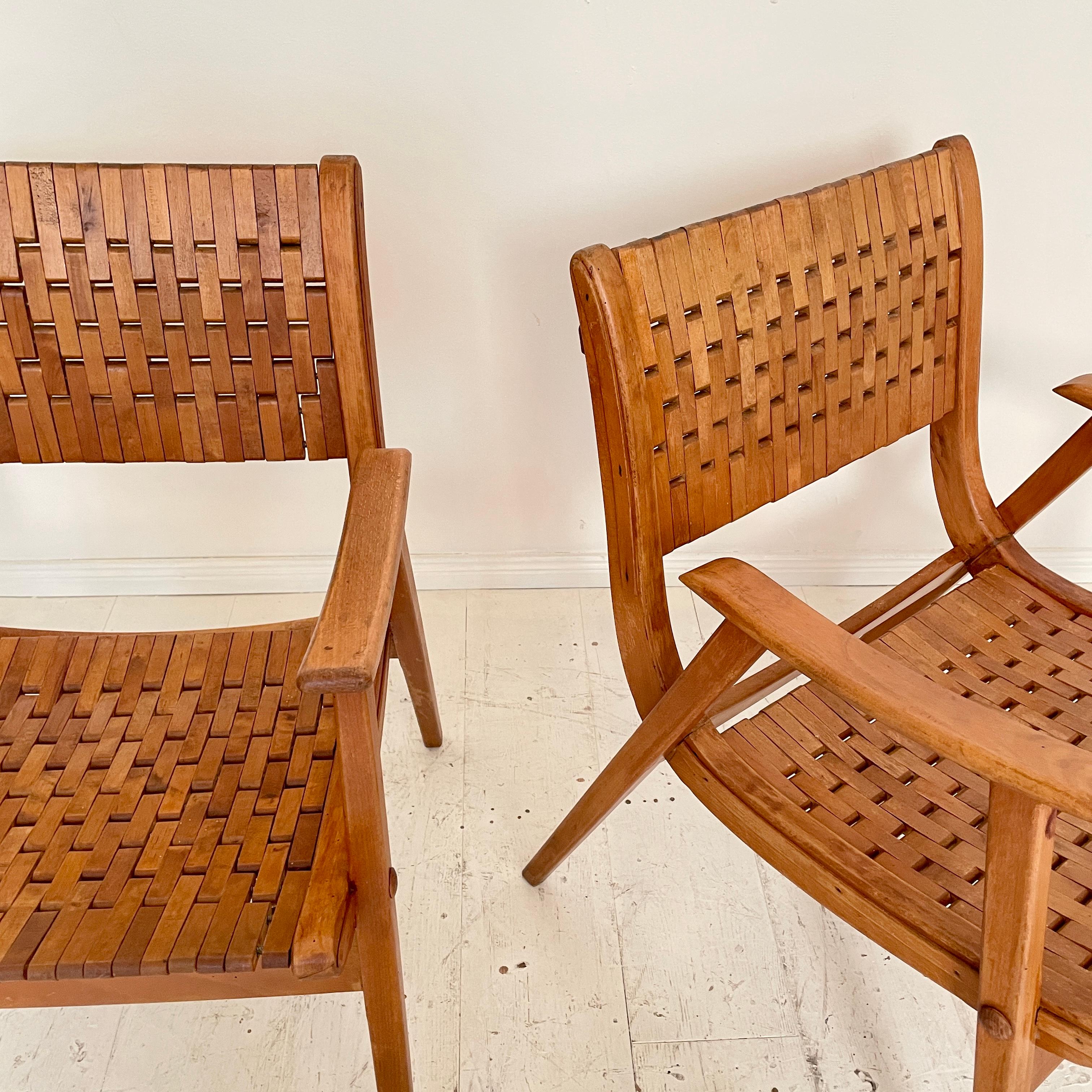 Pair of Bauhaus Lounge Chairs by Erich Dieckmann for Gelenka in Beechwood, 1930s 11