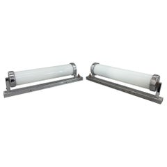 Pair of Bauhaus or Functionalist Chrome Wall Lamps, 1930's