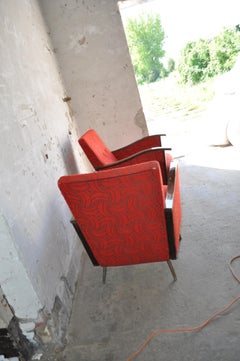 Pair of Bauhaus Steel and Wood Club Chairs