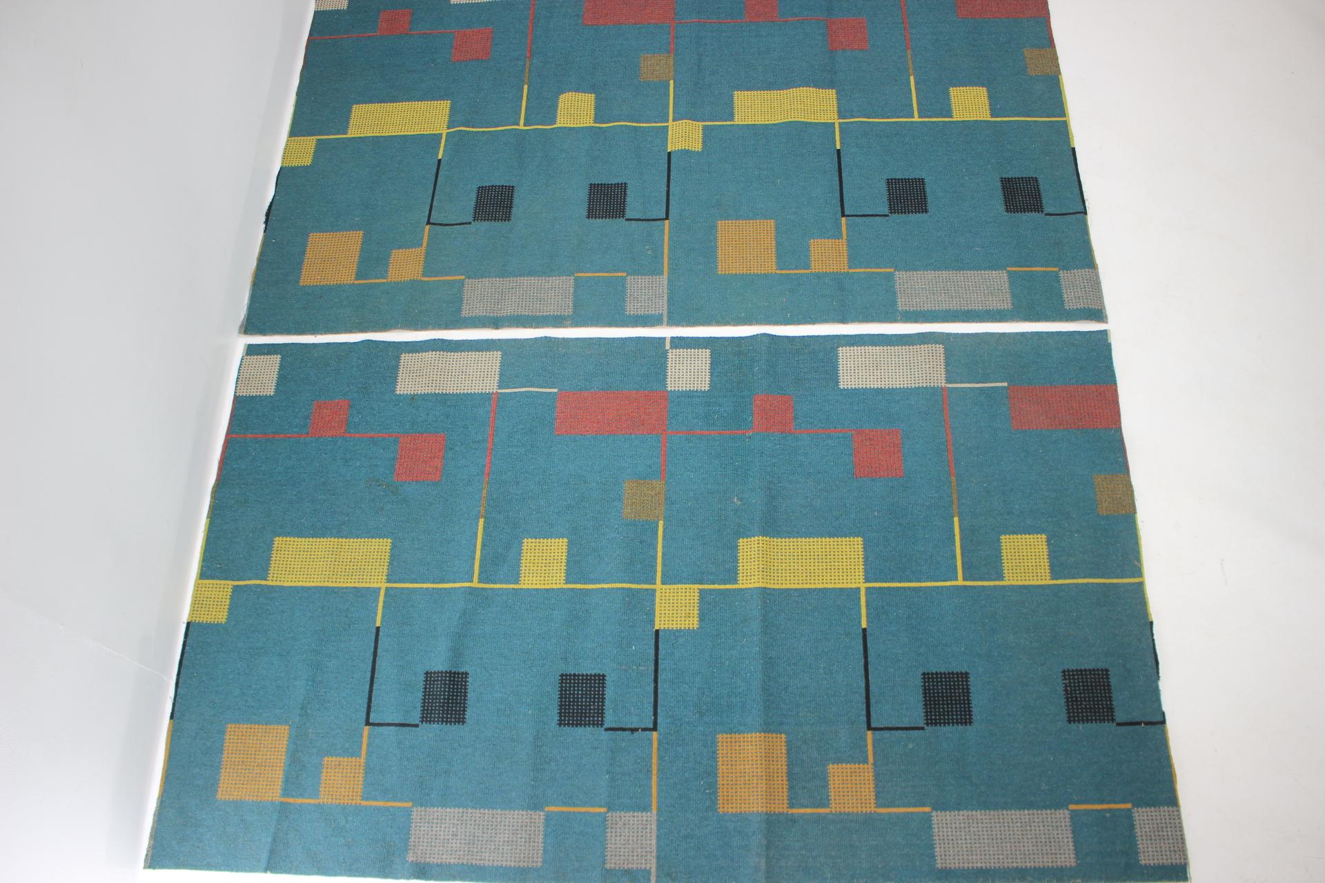 Mid-20th Century Pair of Bauhaus Style Geometric Carpets, 1940s For Sale