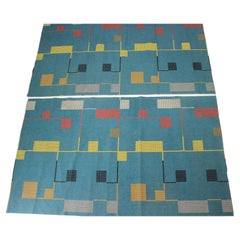 Pair of Bauhaus Style Geometric Carpets, 1940s 