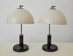Paar Bauhaus-Tischlampen, Christian Dell für Kaiser Idell C. angefertigt, 1930er Jahre, Paar