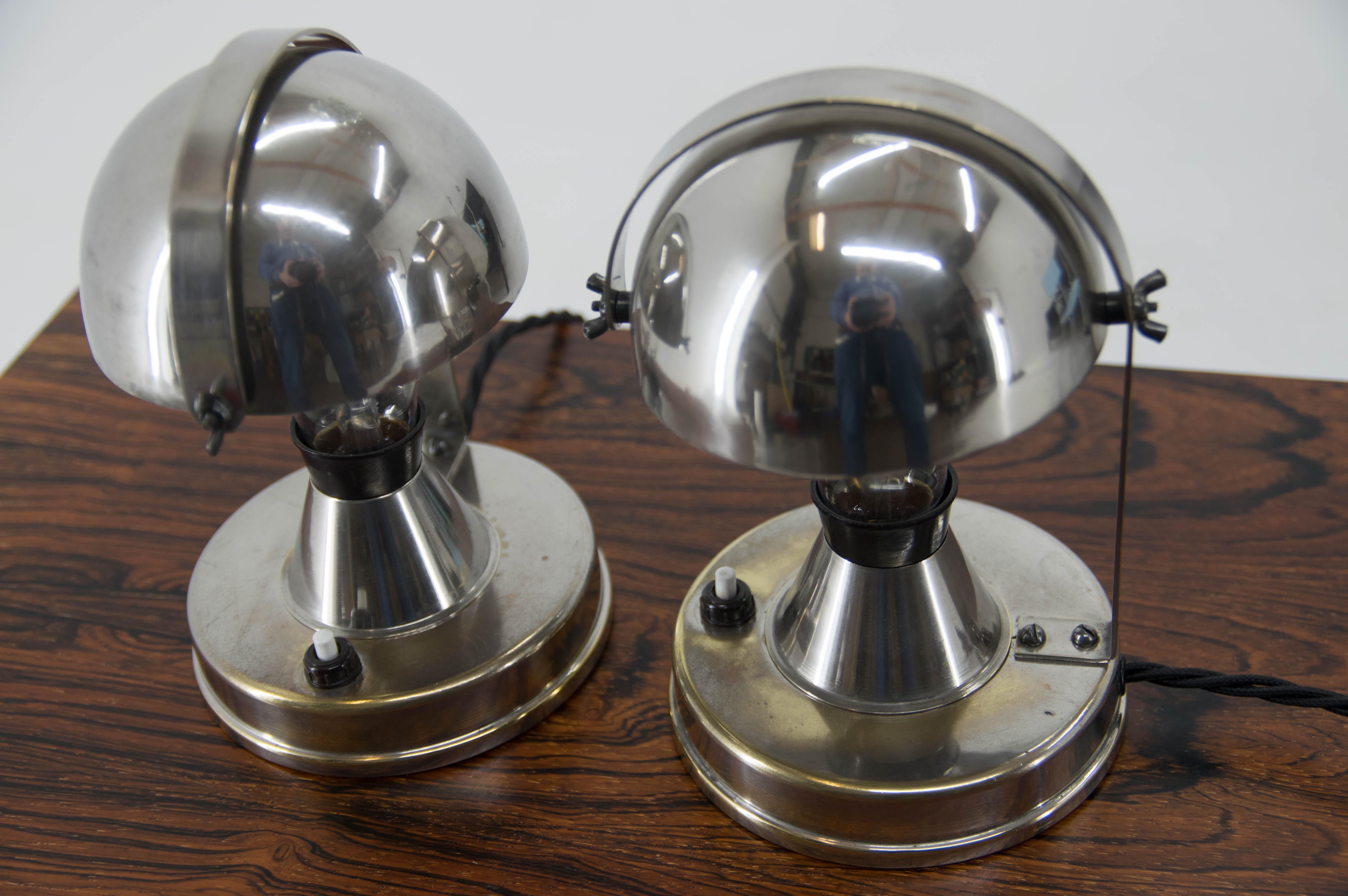 Pair of Bauhaus Table Lamps by Franta Anyz, 1930, Restored 5