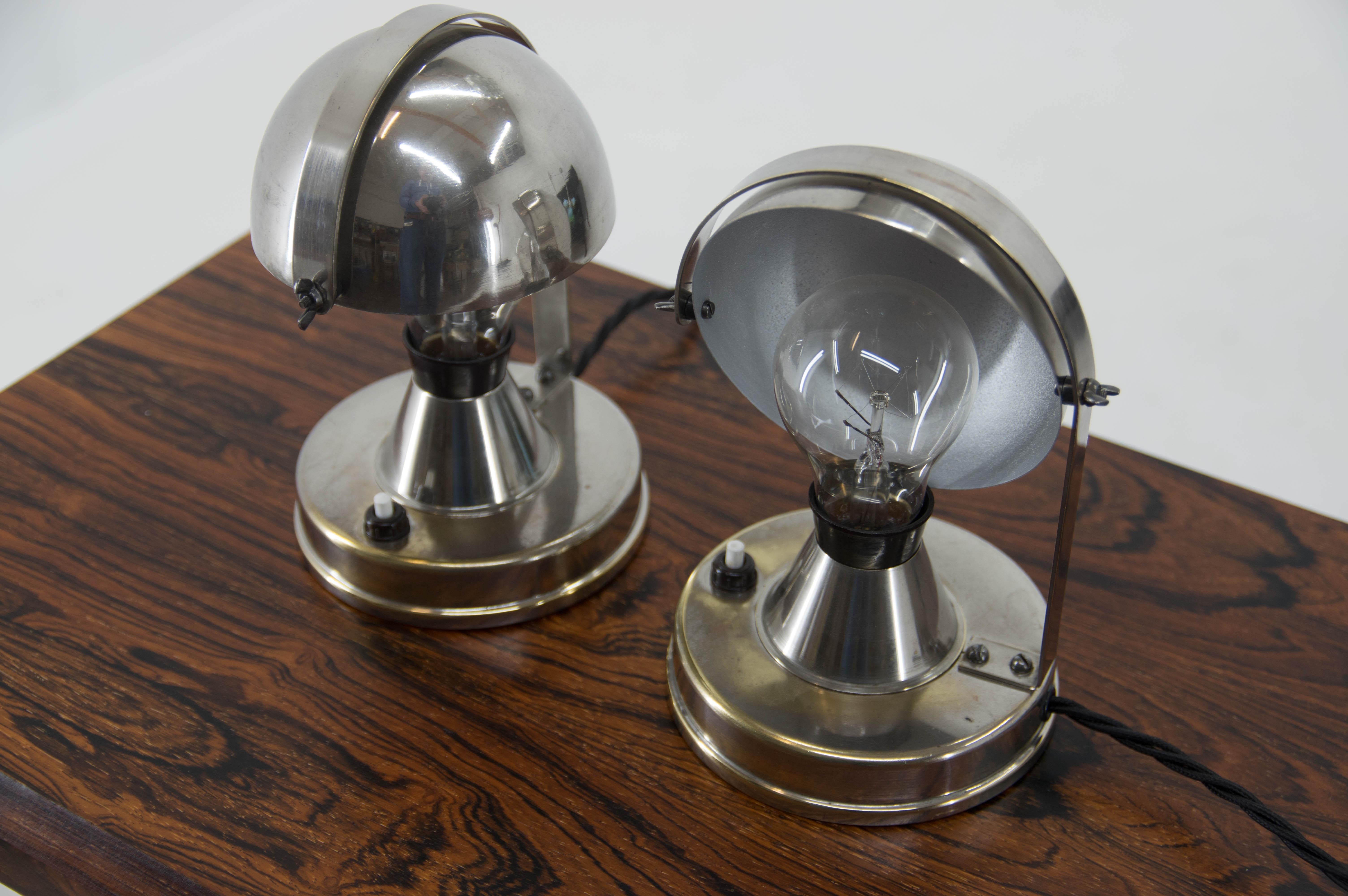 Pair of Bauhaus Table Lamps by Franta Anyz, 1930, Restored 6