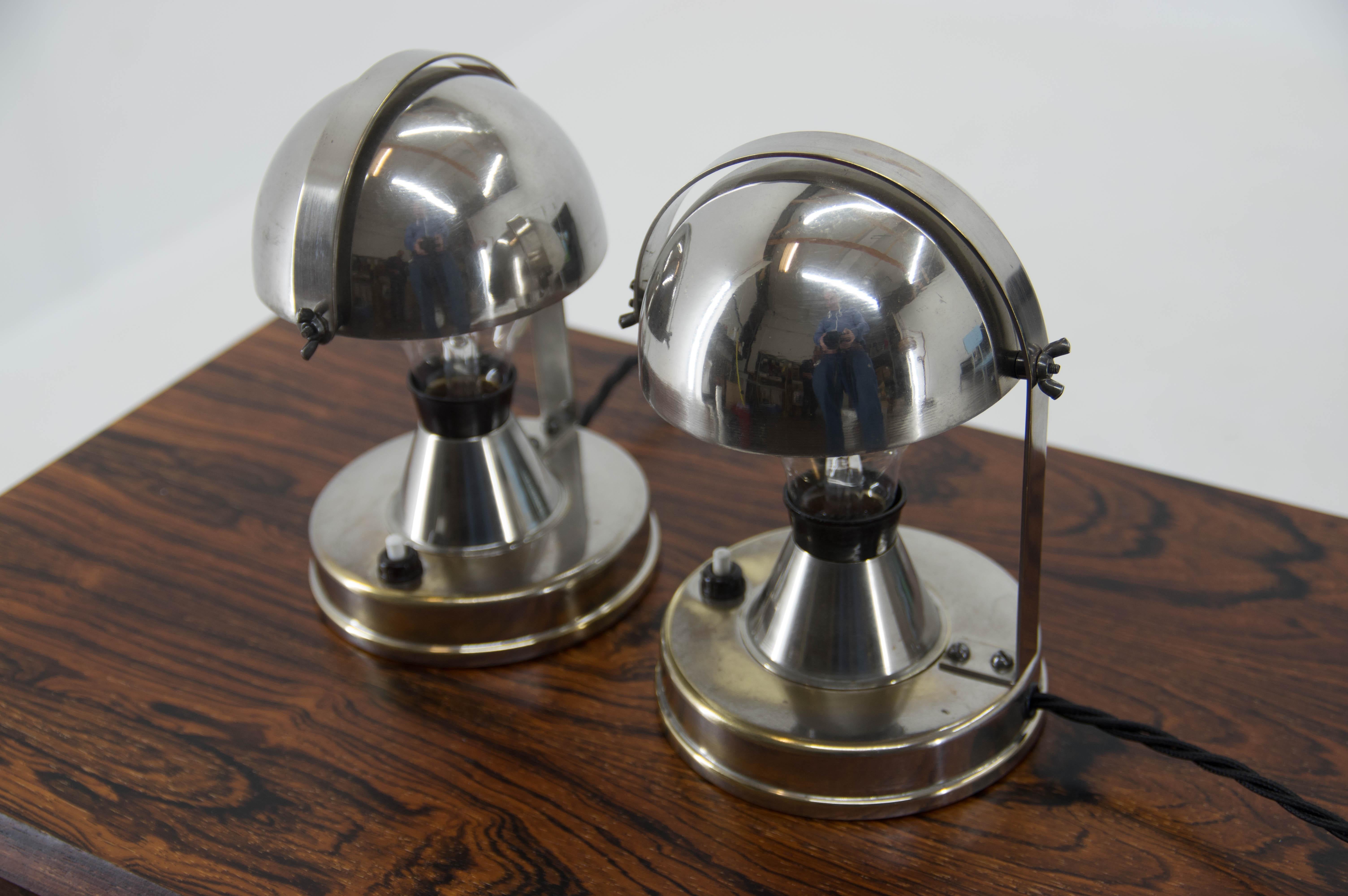 Pair of Bauhaus Table Lamps by Franta Anyz, 1930, Restored 4