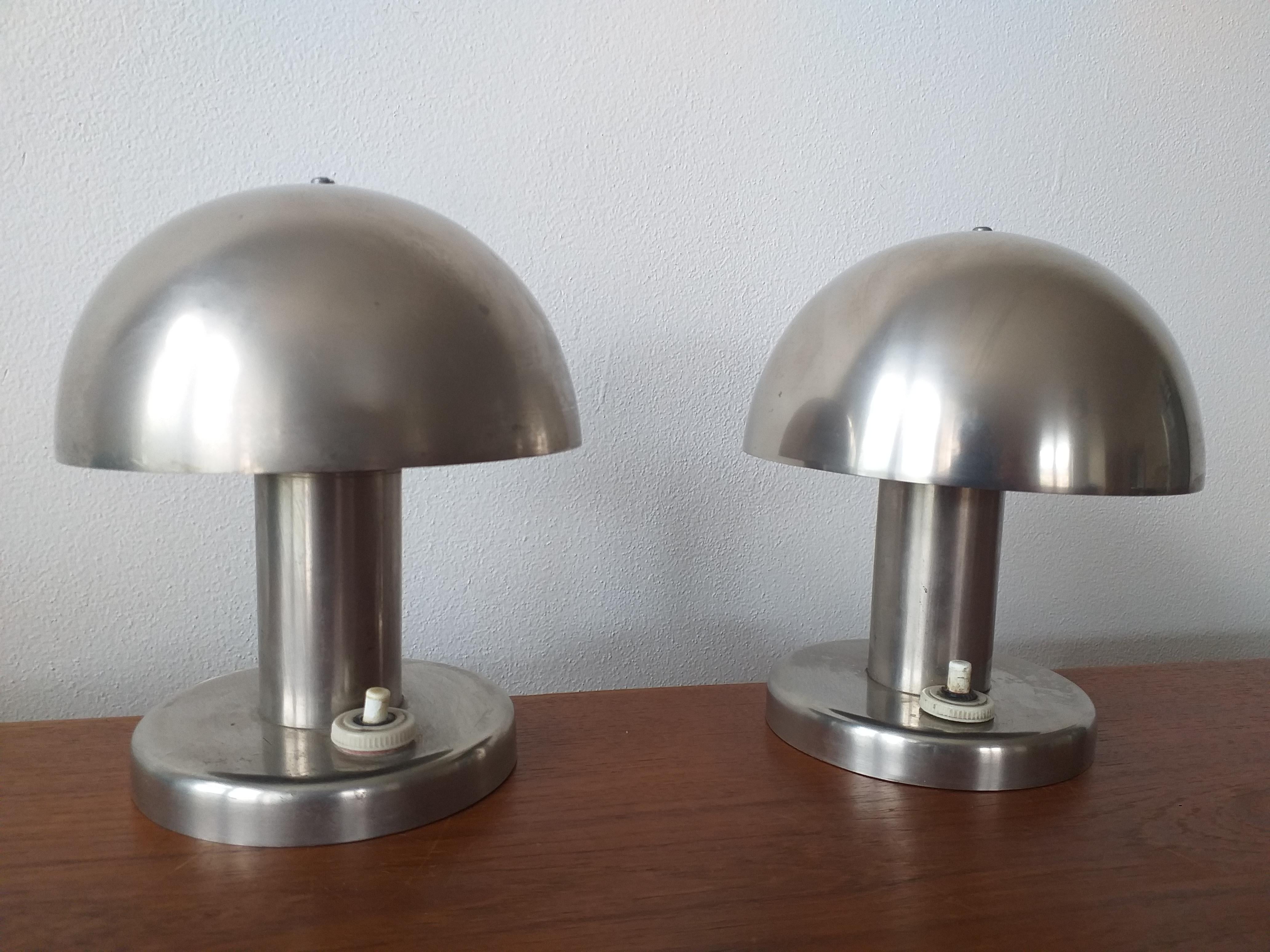 Chrome Pair of Bauhaus Table Lamps Franta Anyz, 1930
