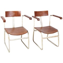Antique Pair of Bauhaus Tubular Armchairs, 1920s
