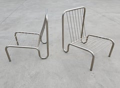 Pair of Bauhaus Tubular Lounge Chairs done in steel, West Germany 1940s