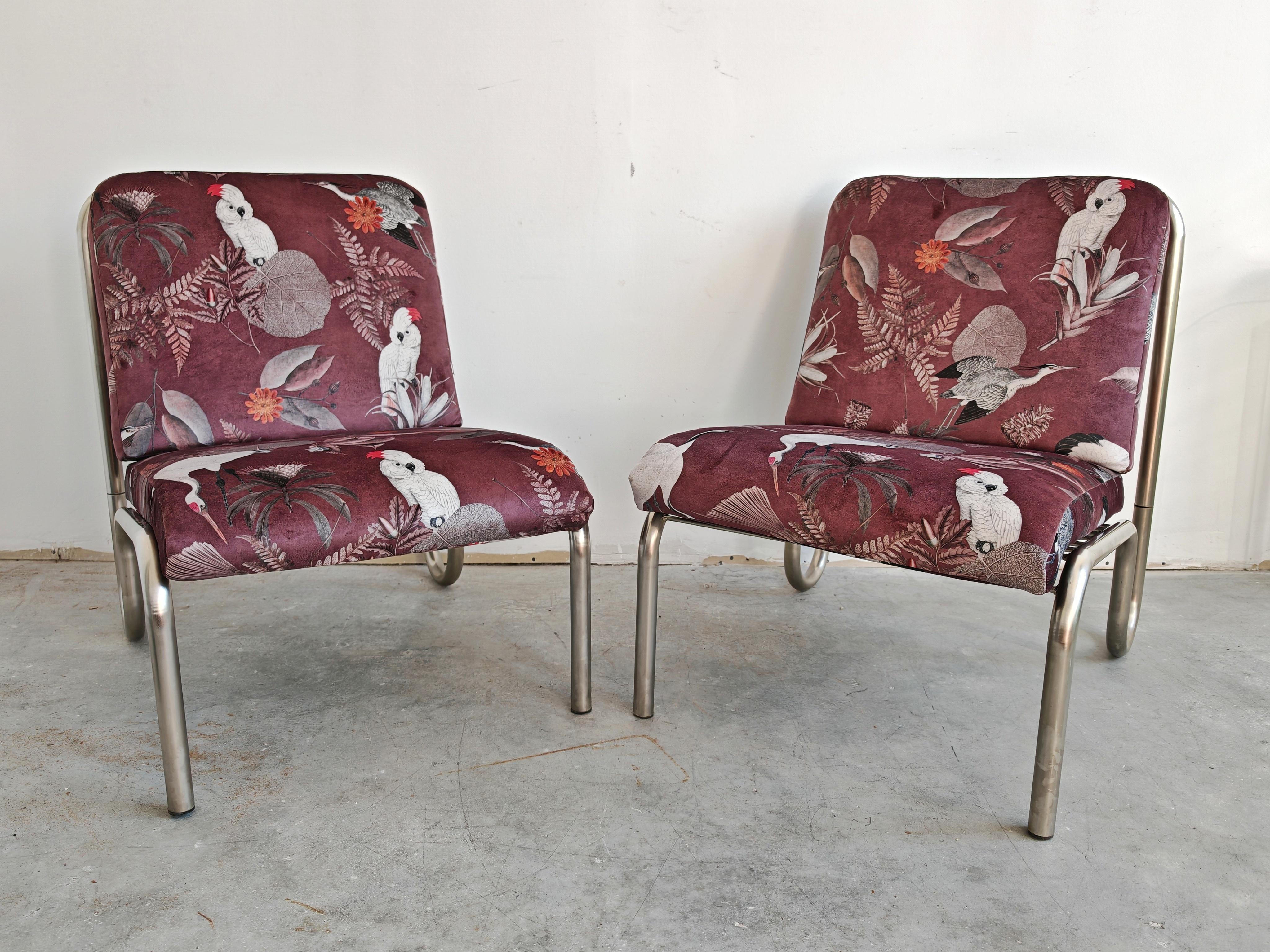 Allemand Paire de chaises longues tubulaires Bauhaus en acier, Allemagne de l'Ouest, années 1950 en vente
