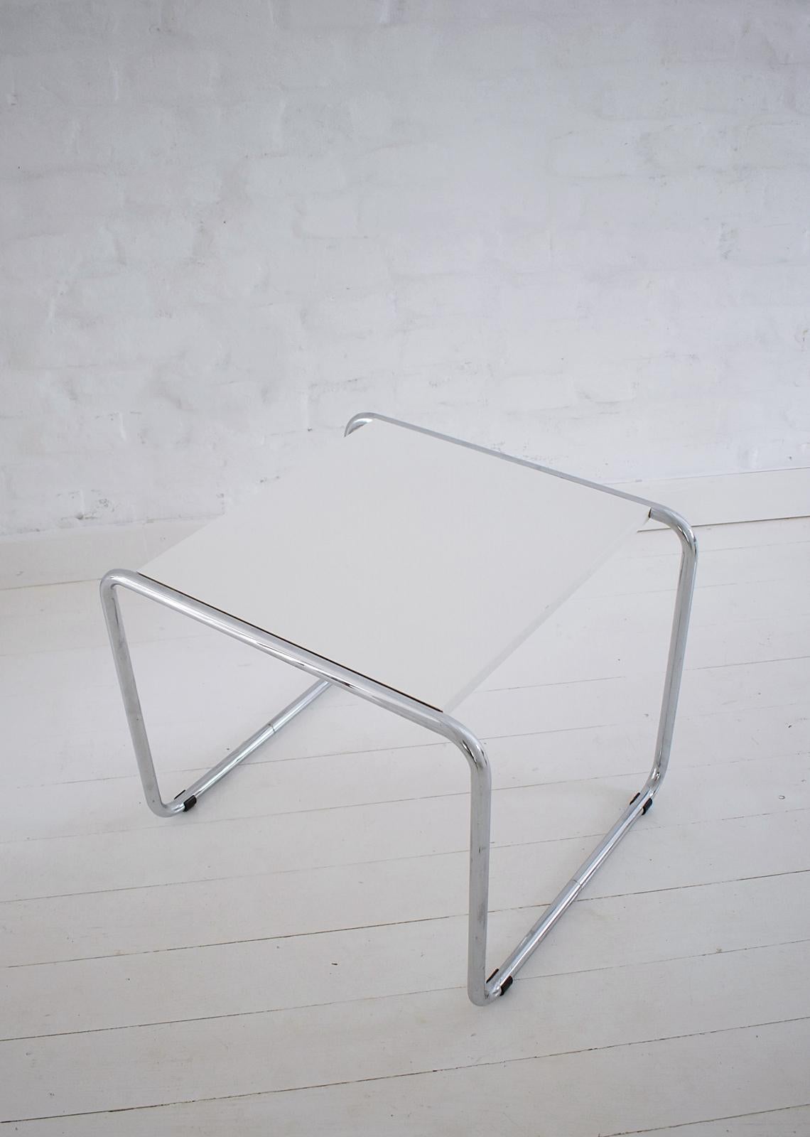 20th Century Pair of Bauhaus Tubular Side Tables after Marcel Breuer, Italy, 1990