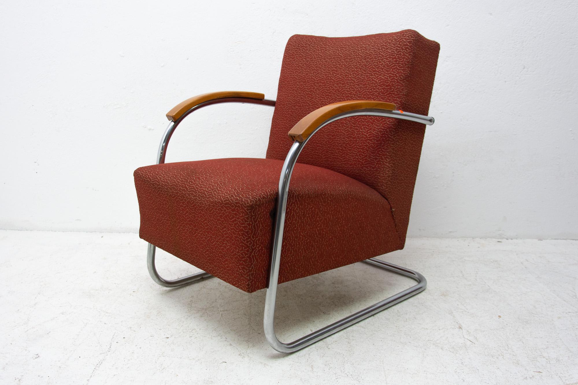 Pair of Bauhaus Tubular Steel Armchairs by Mücke & Melder, 1950s 7