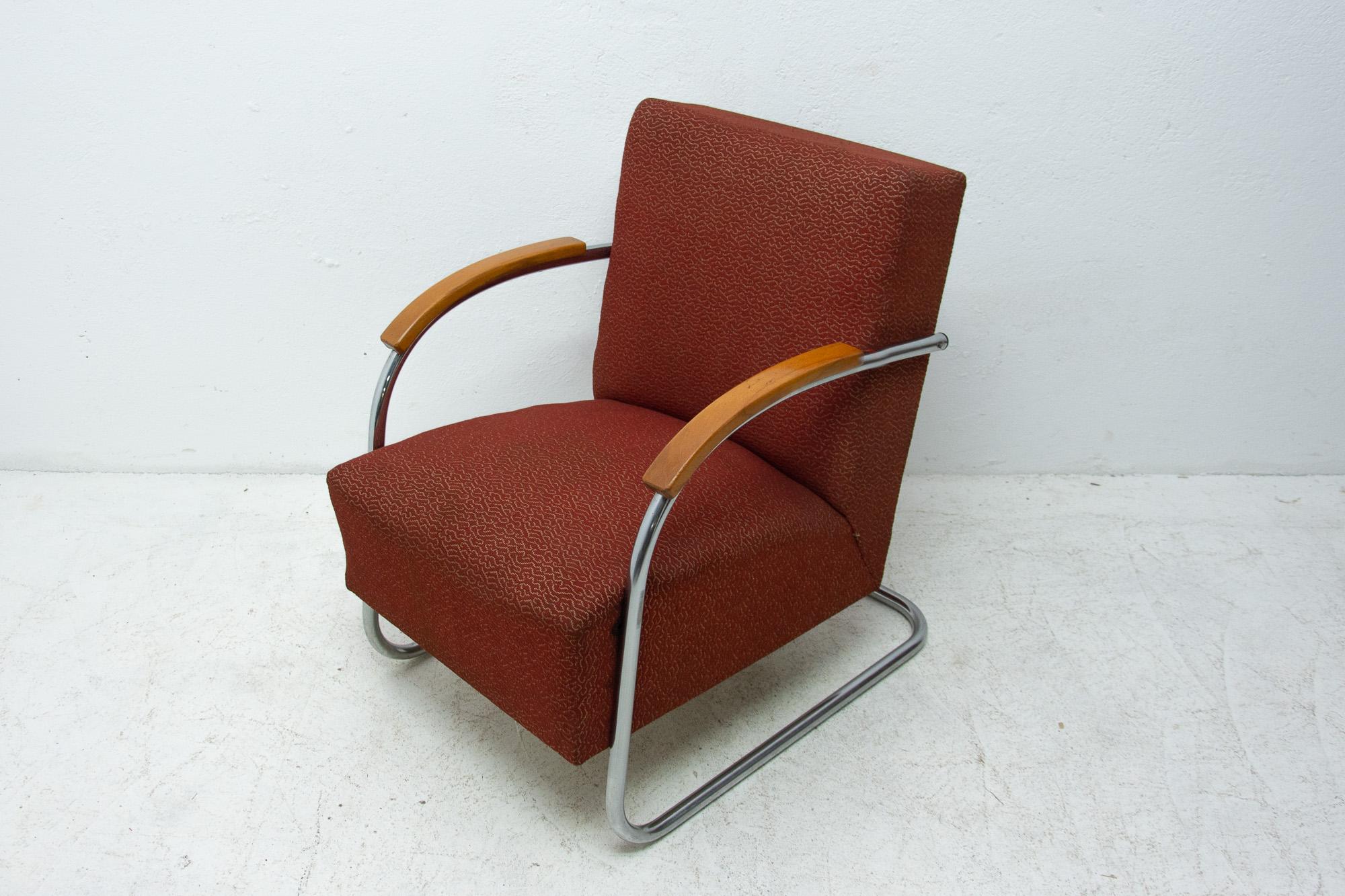 Pair of Bauhaus Tubular Steel Armchairs by Mücke & Melder, 1950s 8