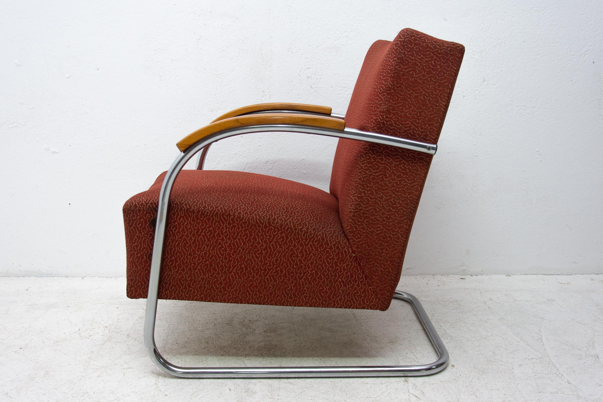 Pair of Bauhaus Tubular Steel Armchairs by Mücke & Melder, 1950s 10