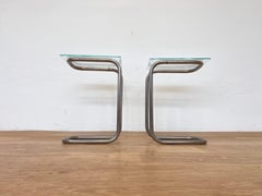 Pair of Bauhaus Tubular Steel chrome Side or flower Tables - 1930s
