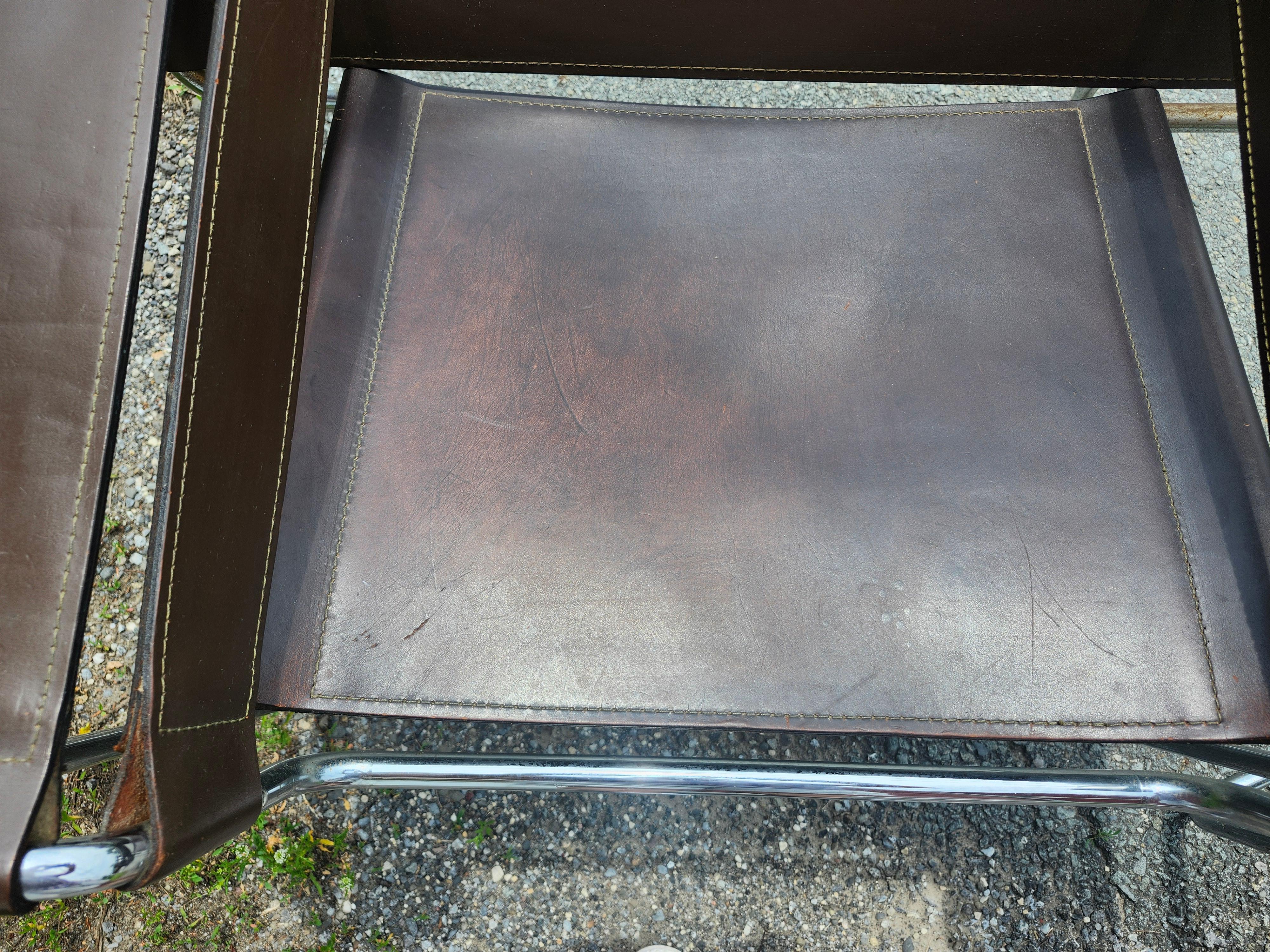 Pair of Bauhaus Wassilly Chairs by Marcel Breur Mid Century c1965 Knoll Stendig For Sale 5