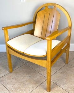 Pair of Modern French Beechwood Armchairs by Baumann, Argos Lounge Chairs