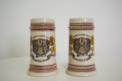Pair of Bavarian Porcelain Beer Mugs - 1980s