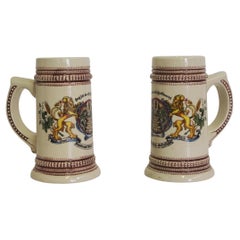 Pair of Bavarian Porcelain Beer Mugs – 1980s