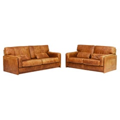 Pair of Baxter ‘Arcon’ Sofas in Buffalo Leather by Marco Milisich – Italy, 1970s