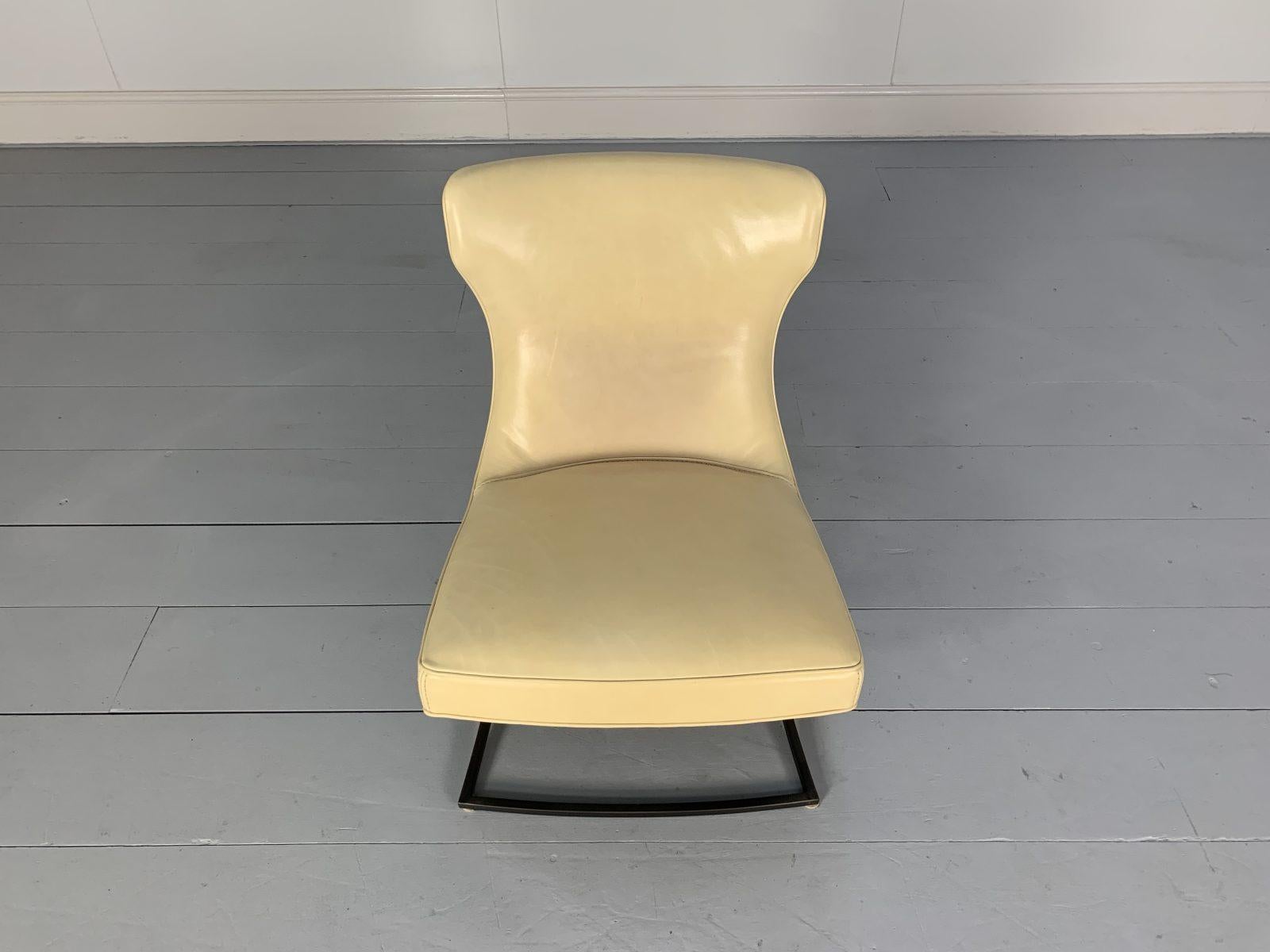 Pair of Baxter “Paloma” Chairs, in Cream Leather For Sale 6
