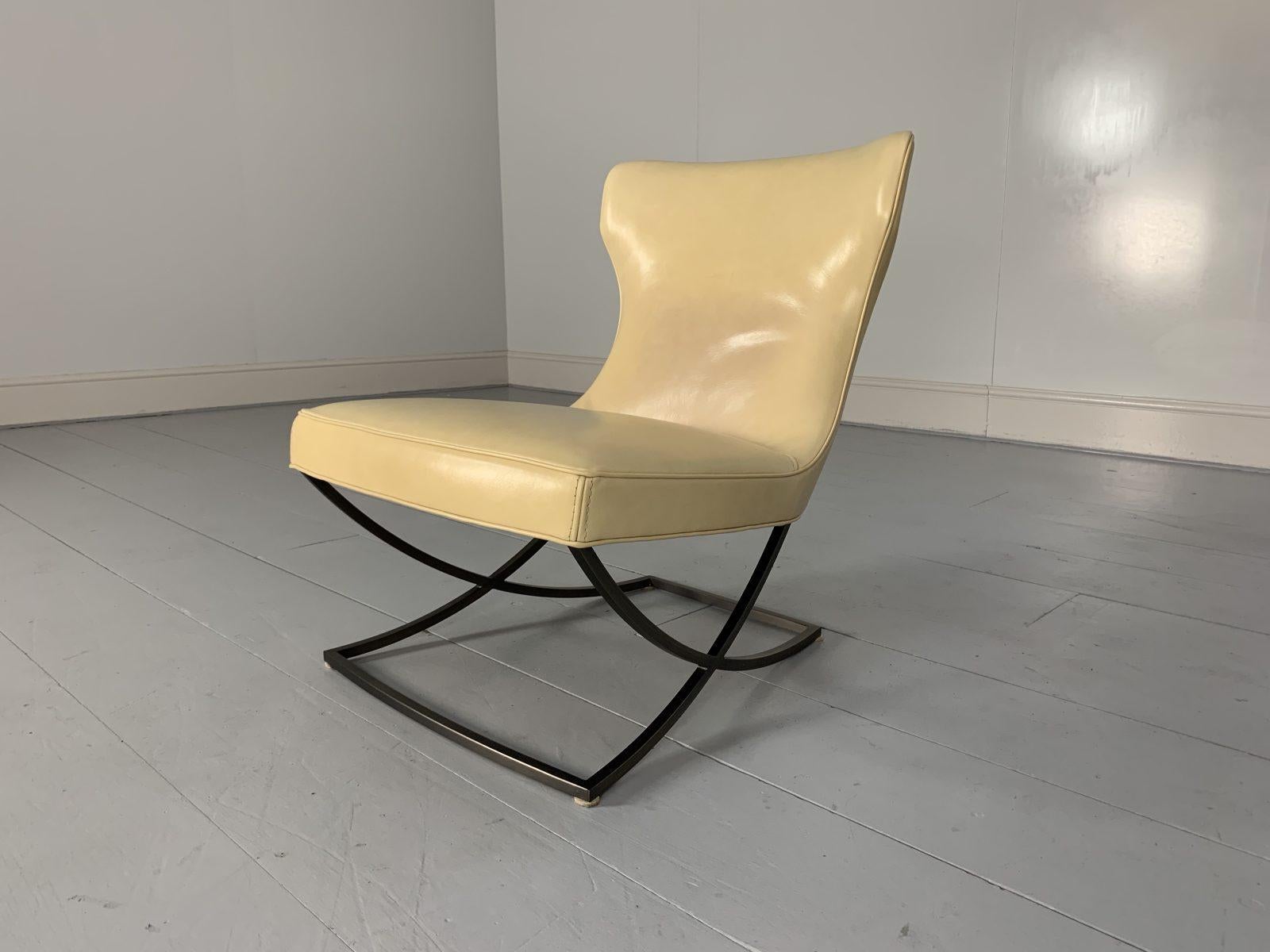 Paire de chaises Baxter Paloma - en cuir crème en vente 9
