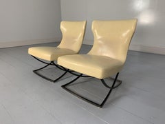 Pair of Baxter “Paloma” Chairs, in Cream Leather