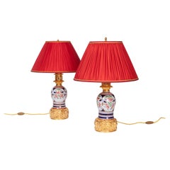Pair of Bayeux Porcelain Lamps, End of the 19th Century