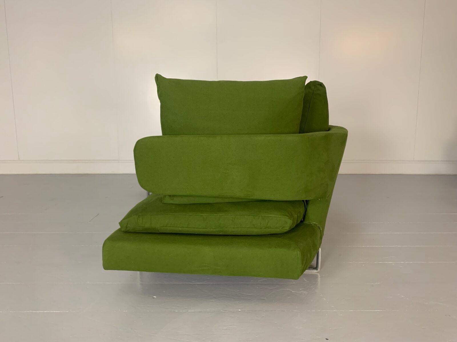 Paire de canapés à 3 placesArne de B&B Italia en tissu vert en vente 6