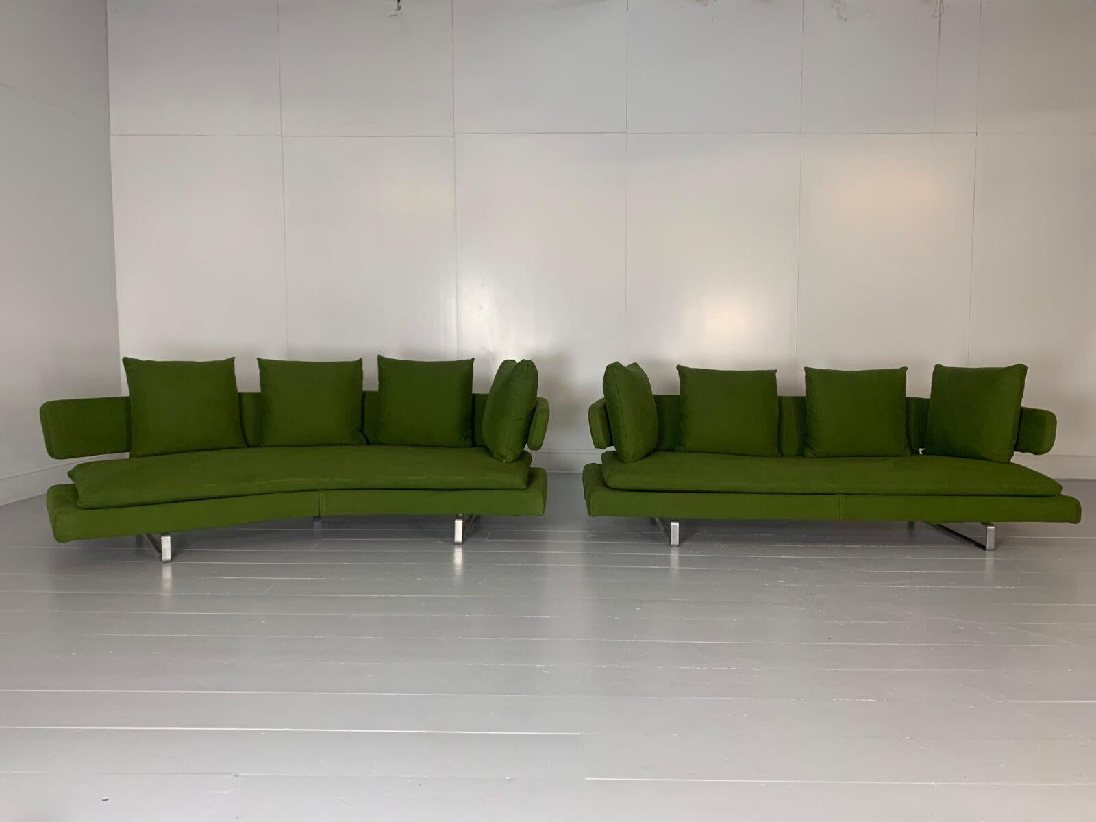 italien Paire de canapés à 3 placesArne de B&B Italia en tissu vert en vente