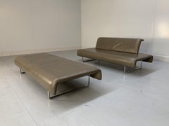 Pair of B&B Italia "Cloud " Sofas  - In Grey "Gamma" Leather