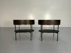 Pair of B&B Italia "Ebe" Bedside Tables Nightstands -  In "Lithos" Black Oak
