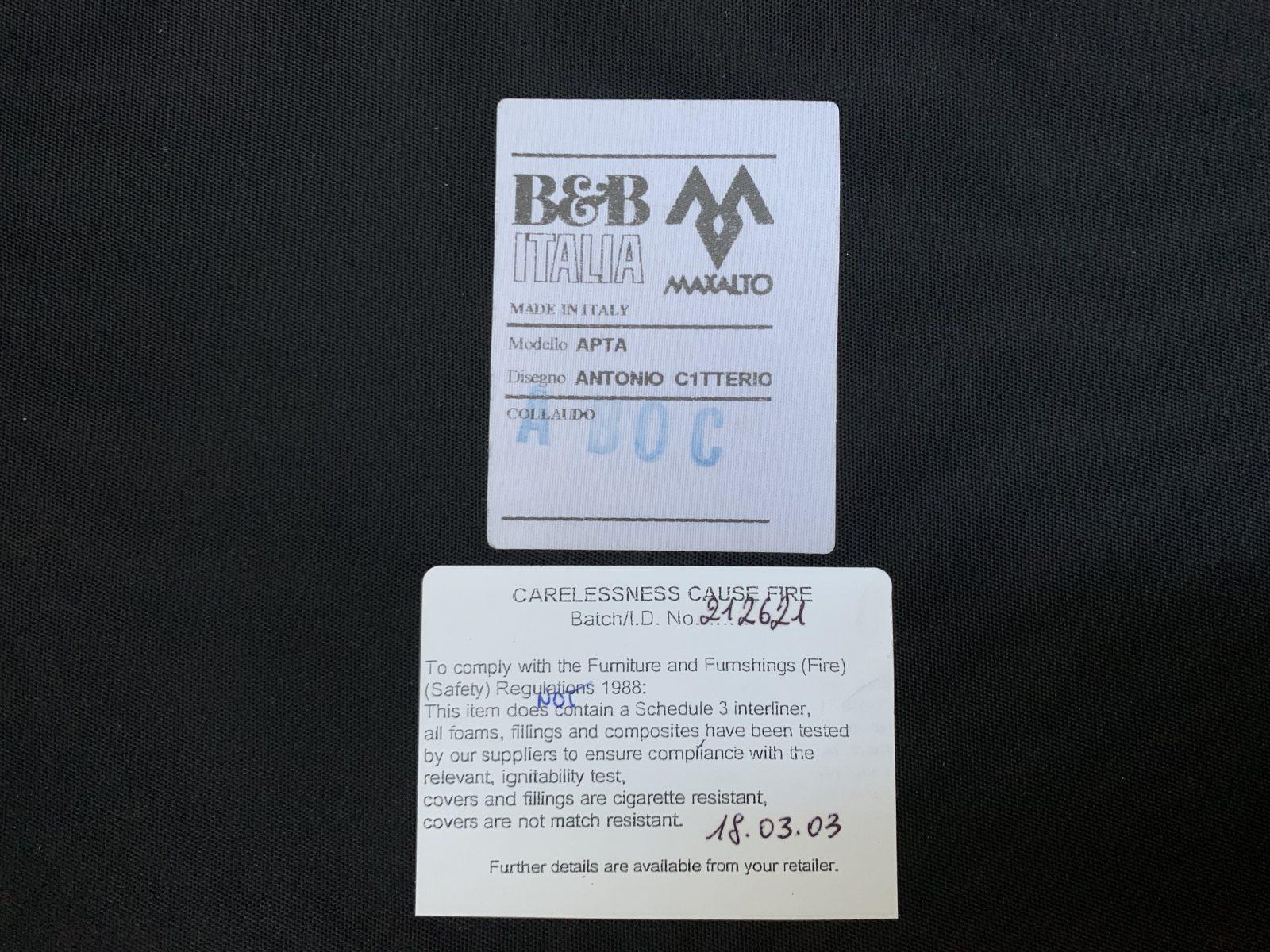 Pair of B&B Italia “Imprimatur Apta” Armchairs, in Dark Brown “Gamma” Leather For Sale 9