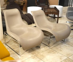 Pair of B&B Italia Mart Relax Leather ArmchairsDesigned by Antonio Citterio