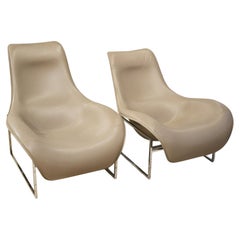 Pair of B&B Italia Mart Relax Leather ArmchairsDesigned by Antonio Citterio